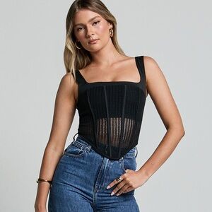 Taylor Swift Super Bowl Dupe Corset Square Neck Crop Top